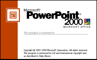 PowerPoint 2000 splash screen